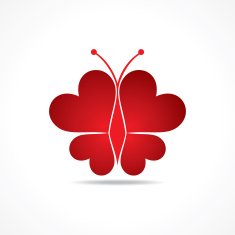 Heart make a butterfly stock vector