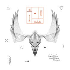 Abstract animal background line art Skull Antlers Vector Isolated N9