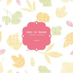 Abstract textile texture fall leaves frame seamless pattern background