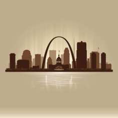 Saint Louis Missouri brown skyline city silhouette