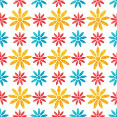 Watercolor seamless pattern with flowers on a white background