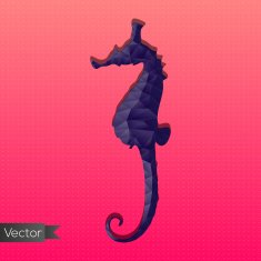 Triangular Stamp Violet Seahorse