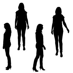 Vector silhouette of a woman N1974