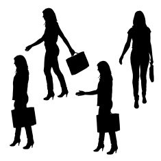Vector silhouette of businesswoman N162