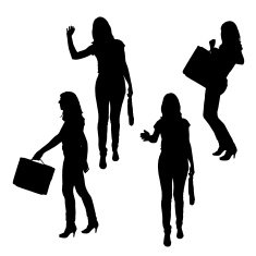 Vector silhouette of businesswoman N163
