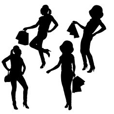 Vector silhouette of a woman N1976