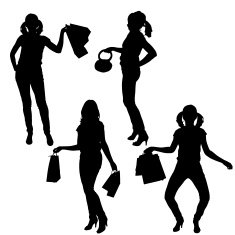 Vector silhouette of a woman N1977