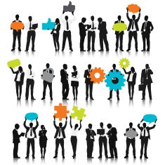 Business team social networking with bubble N3