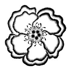 decorative silhouette hibiscus N3