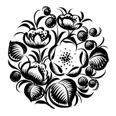 decorative silhouette floral circle