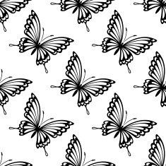 Seamless pattern of flying butterflies