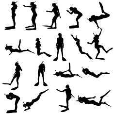 Vector silhouette of a woman N1987