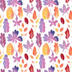 vector watercolor seamless pattern with leaves N2