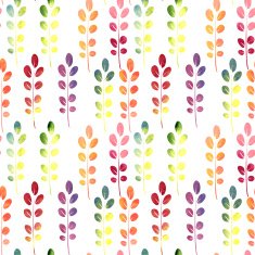 vector seamless watercolor pattern with leaves