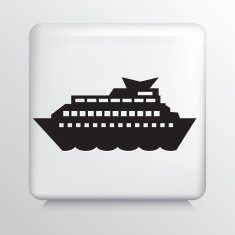 Square White Icon With Silhouette Cruise Ship In The Ocean N2