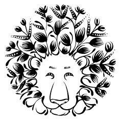 decorative silhouette of lion