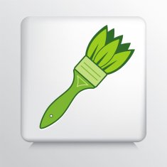 Square Icon With Leaf Eco Environmental Paintbrush N2
