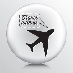 Round Icon With Travel Quote Speech Bubble