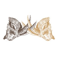 Goat heads hand drawn vector illustration