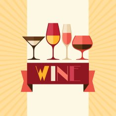 Restaurant or bar wine list with different glasses