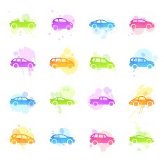 Stains Icons - Cartoon Cars