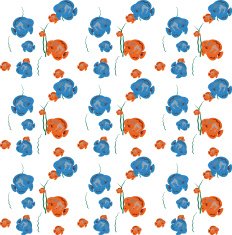 Orange and Blue Fish Seamless Pattern Vector Illustration EPS1