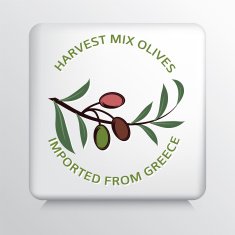 Square Icon With Olive Branch N8