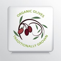 Square Icon With Olive Branch N9