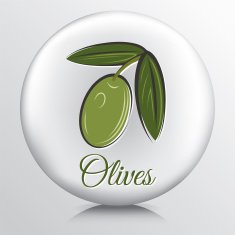 Round Icon With Olive Branch N8
