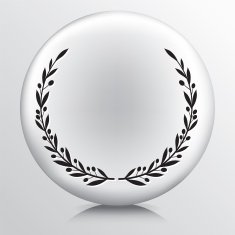 Round Icon With Olive Branches Wreath N5