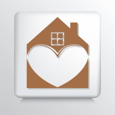 Square Architecture Real Estate Icon House With Heart N2