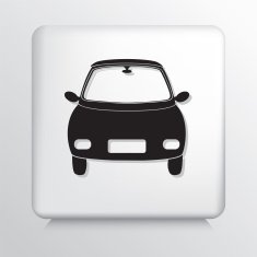 Square Icon With Small Compact Car N2