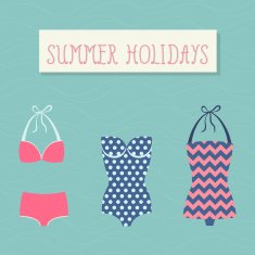 Set of retro swimsiuits for summer holidays N2