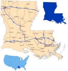 Louisiana road map free image download