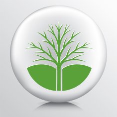 Round Environment Icon With Bare Tree N2