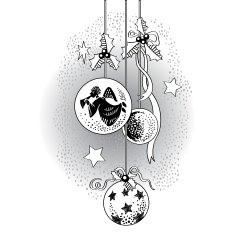 Black And White Christmas Ornaments N3