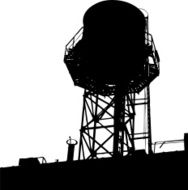 NYC Water Tower Silhouette Vector