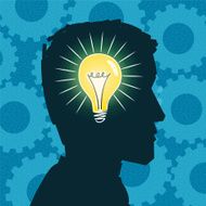 Businessman With Bright Idea Concept Illustration
