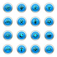 Blue Icons - Religious Symbols