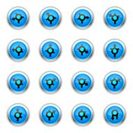 Blue Icons - GPS Roundabout Arrows