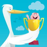 stork with champion baby N2