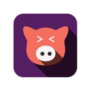 pig face flat icon design Animal icons series N2