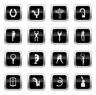 Supergloss Black Icons - Plumbing Tools &amp; Materials