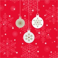 Simple Three Hanging Christmas Baubles
