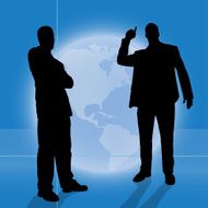 Vector silhouette of business people N118