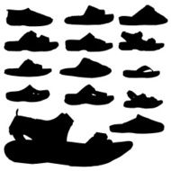Vector silhouette of sandals N2
