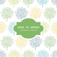 Summer trees colorful frame seamless pattern background