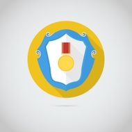 Flat vector icon with gold medal N2