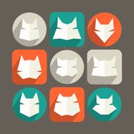 Cat icons set minimalism