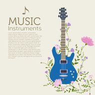 concept of flowers entwined guitar background